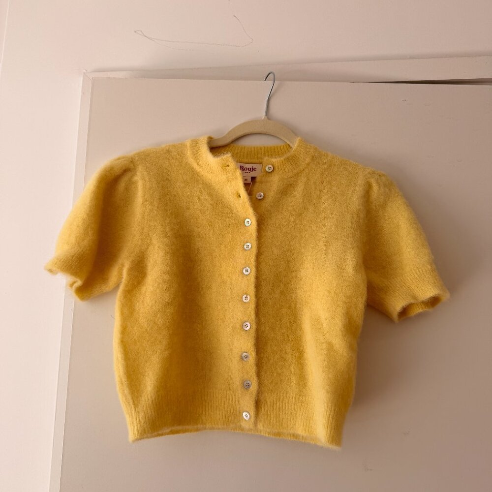 NWT Rouje Abelina Cardigan in Yellow - Picture 4 of 5